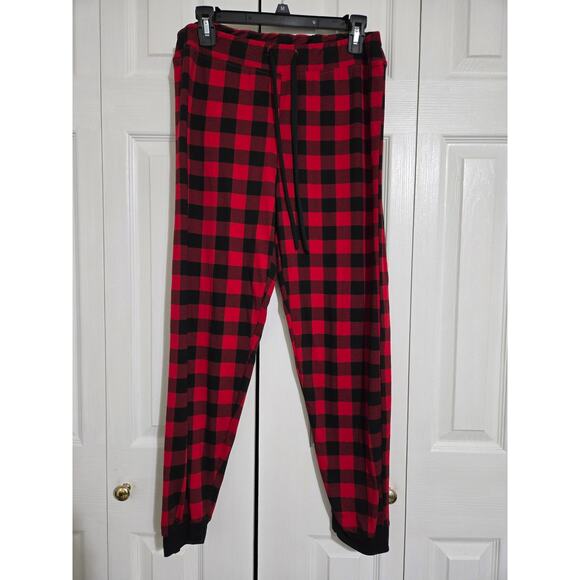 Amanda blu large women's red and black plaid jogger style pajama pants - Picture 1 of 8